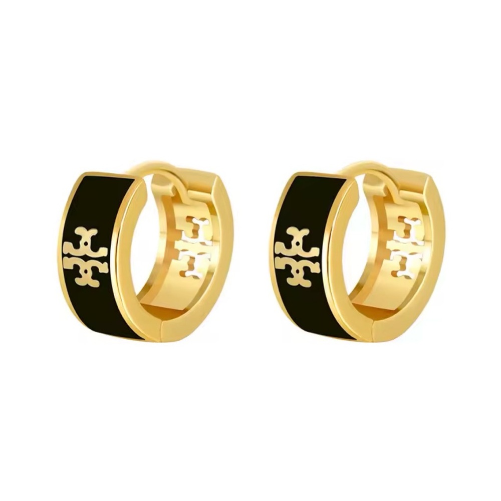 New Black & Gold Luxe Cross Celtic Small Huggie Hoop Earrings